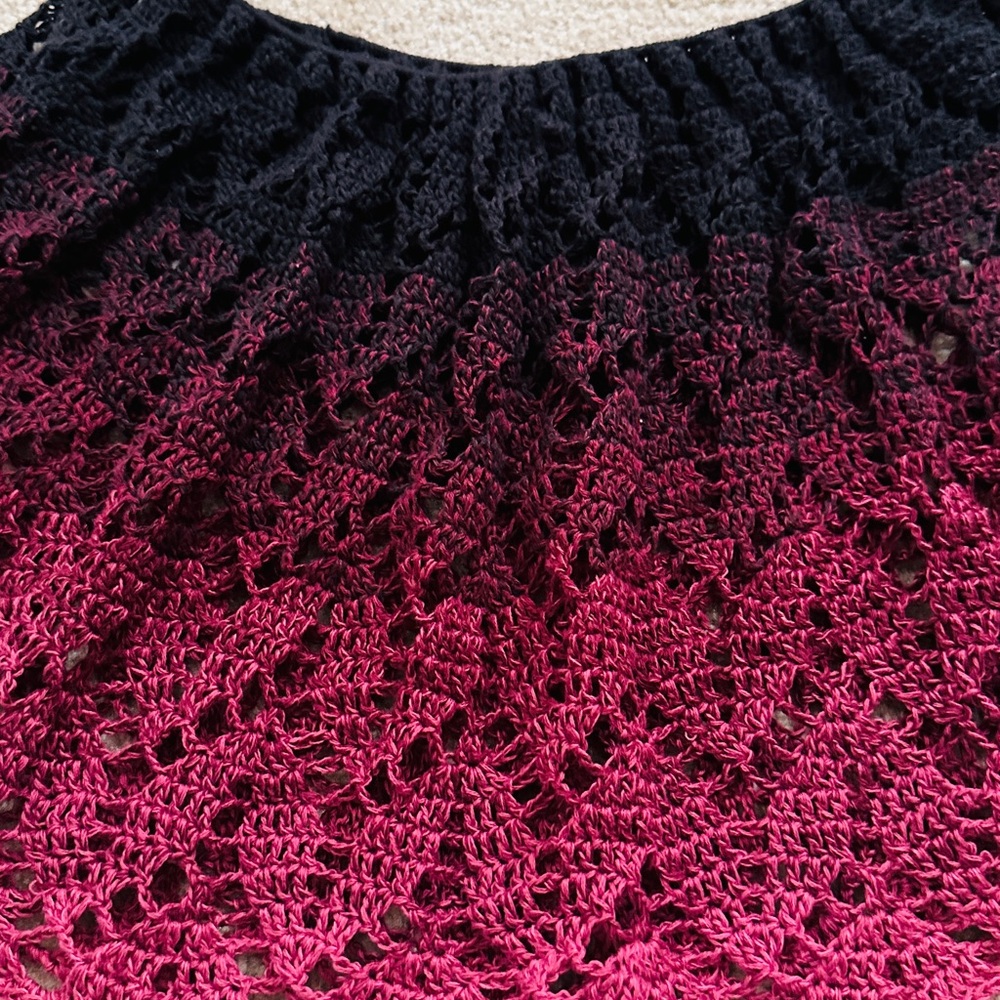 Elegant Black and Burgundy Lace Skirt - Picture 7 of 7